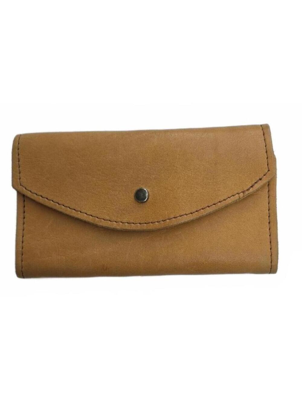 Supple Everyday Leather Snap Wallet in Mustard